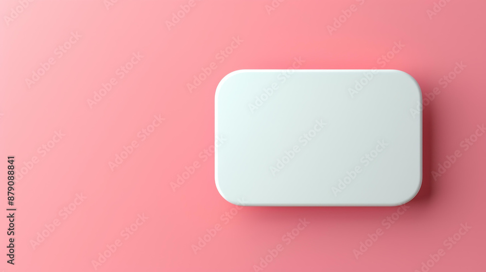 Blank white card on pink pastel background, 3D rendering Blank white card on pink pastel background, 3D rendering