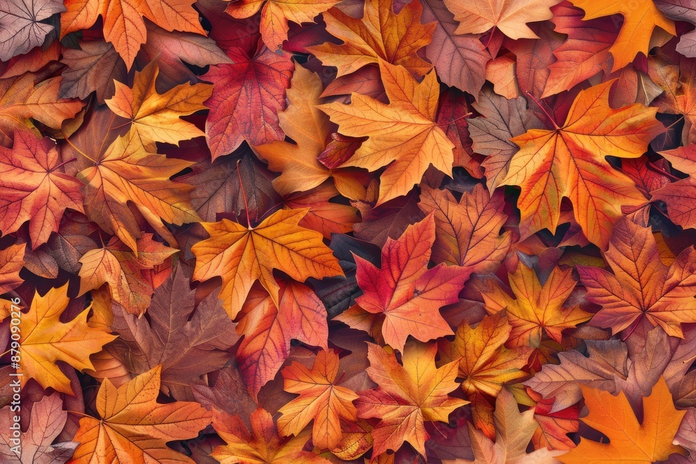 Many autumn fall leaves as seamless pattern background Many autumn fall leaves as seamless pattern background