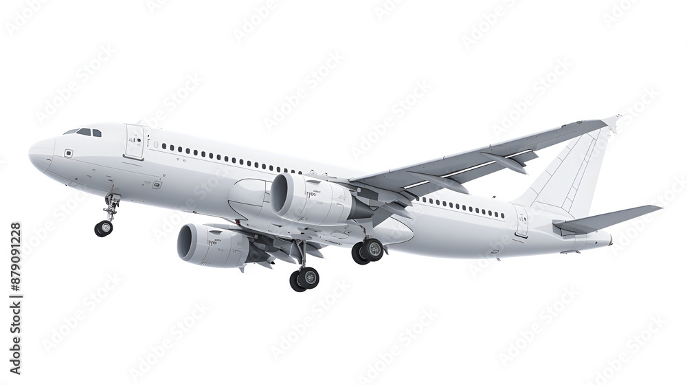High-Resolution Image of a Modern Aeroplan Isolated on White Background High-Resolution Image of a Modern Aeroplan Isolated on White Background