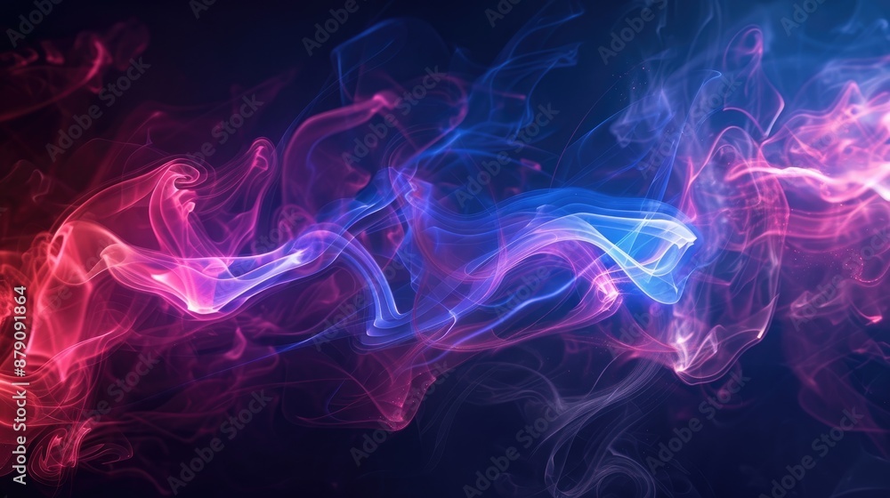 Obraz premium Neon Smoke on Dark Abstract Background
