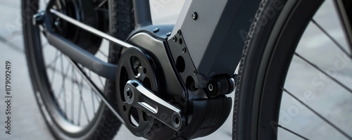 Close up of a modern minimalist contemporary electric bike frame Generative Ai
