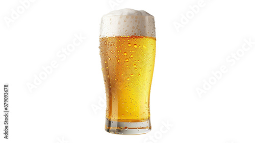 glass of beer on white background