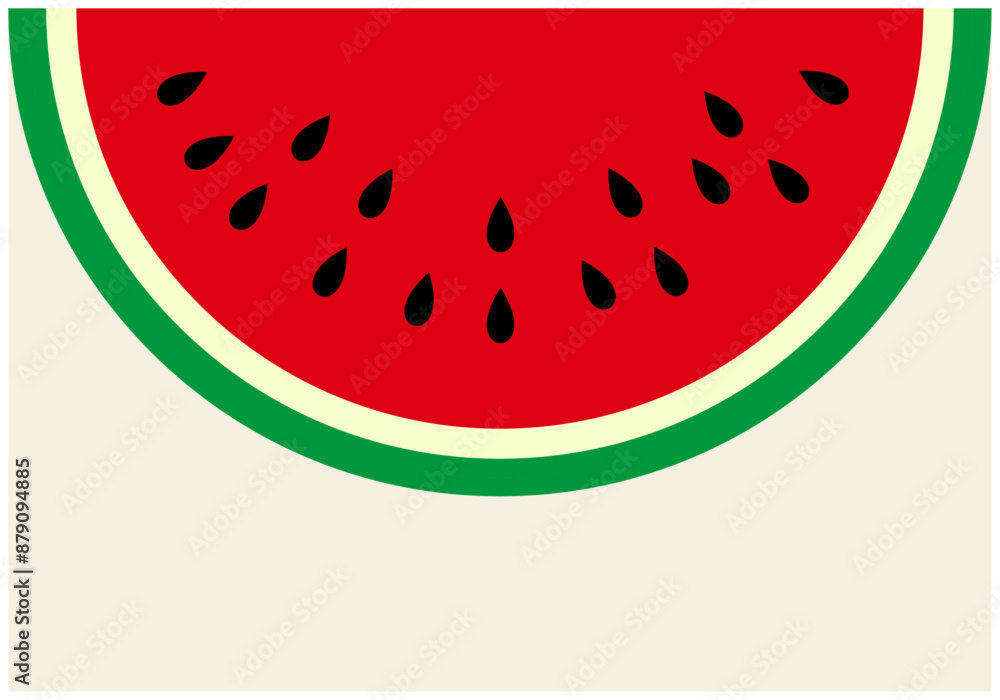 かわいい夏のスイカのフレーム背景9麹色