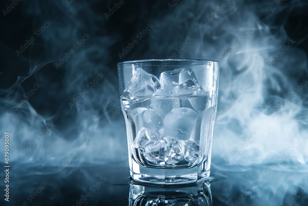 Ice cold drink in a glass with frost background Generative Ai Ice cold drink in a glass with frost background Generative Ai