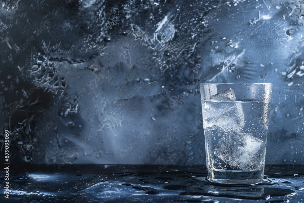 Ice cold drink in a glass with frost background Generative Ai Ice cold drink in a glass with frost background Generative Ai