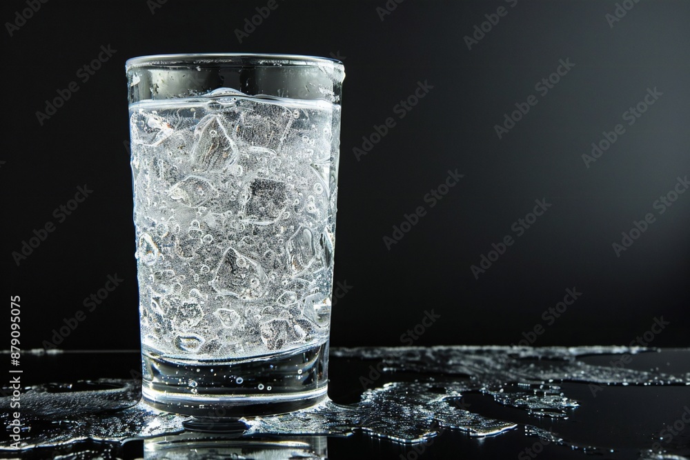 Ice cold drink in a glass with frost background Generative Ai Ice cold drink in a glass with frost background Generative Ai