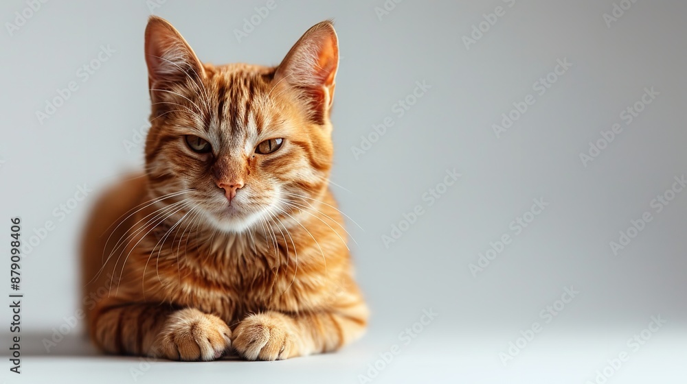 Mischievous Orange Cat with Playful Face Expression on Isolated White Background Mischievous Orange Cat with Playful Face Expression on Isolated White Background