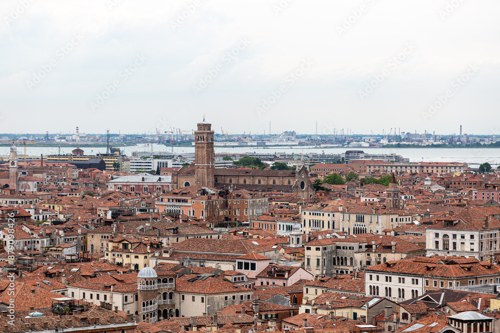 Fototapeta premium View to the city of Venice from high tower