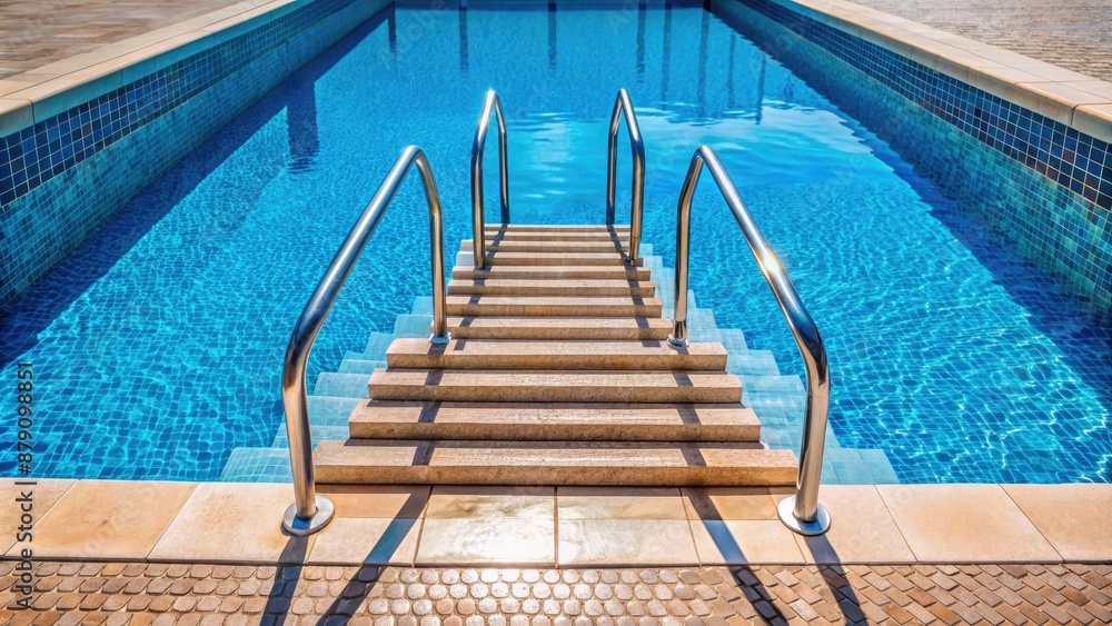 Naklejka premium Inviting swimming pool with clean blue water.