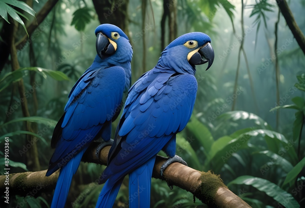 Fototapeta premium A resplendent hyacinth macaw parrot