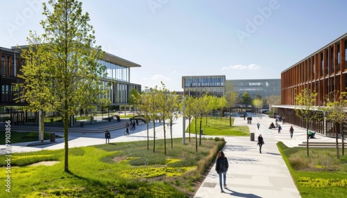 The university has modern architecture, green spaces, and tranquil paths, suitable for studying and leisure AIG59 photo