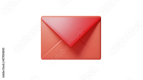 red mail envelope isolated on white background,generative ai