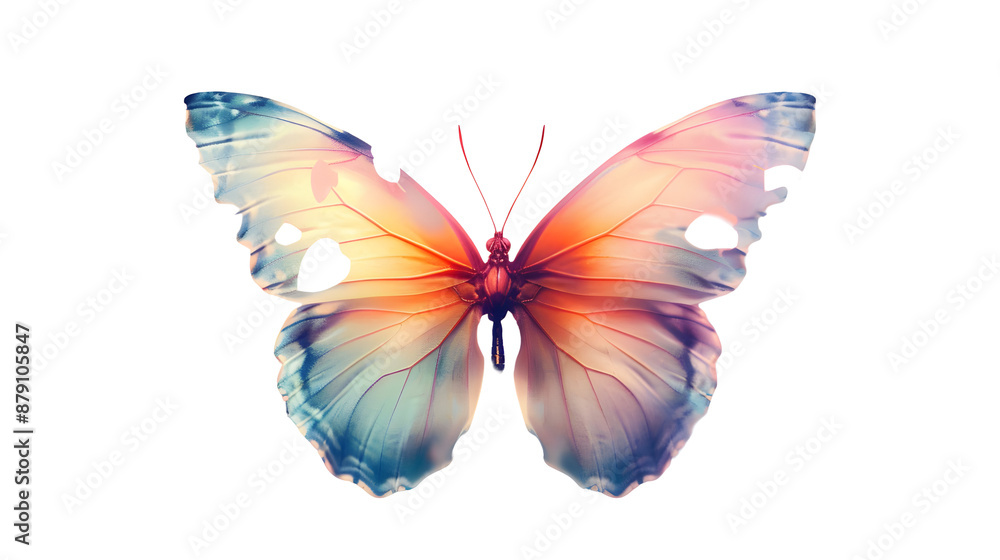 colorful butterfly on white background,generative ai colorful butterfly on white background,generative ai