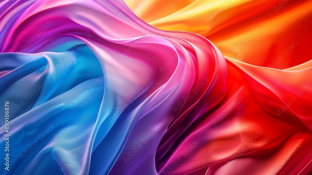 Fototapeta premium Vivid colors and smooth textures AI generated illustration