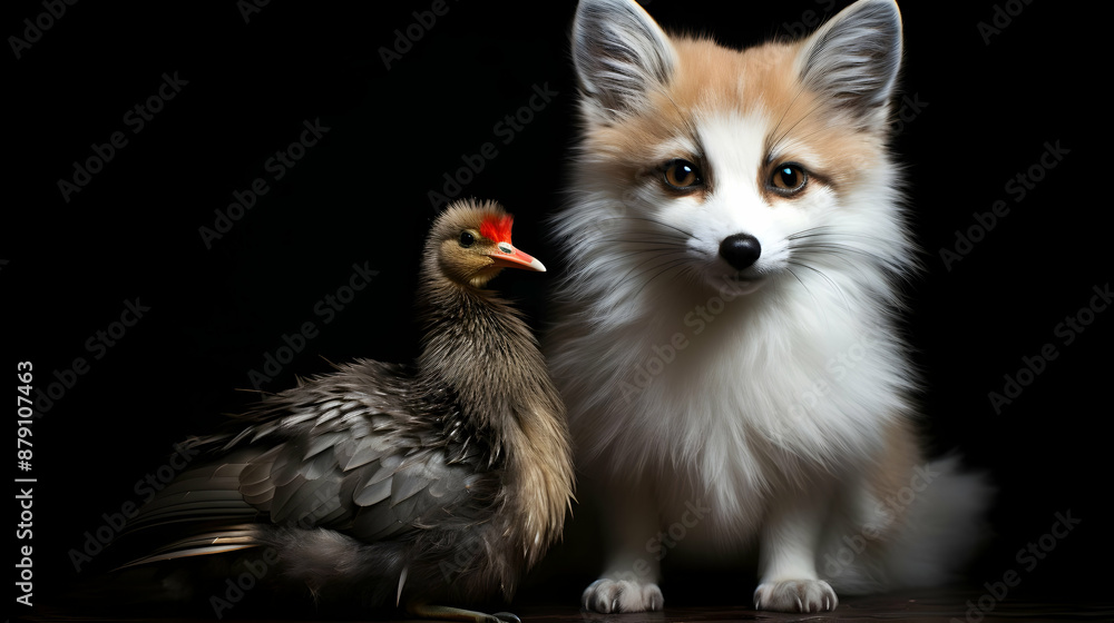 Fox and Bird Portrait Photography Fox and Bird Portrait Photography