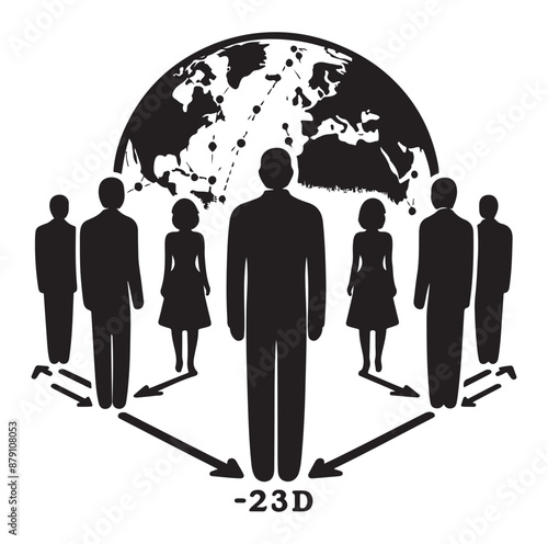 Social distance silhouette Simple icon representing social distance vector silhouette