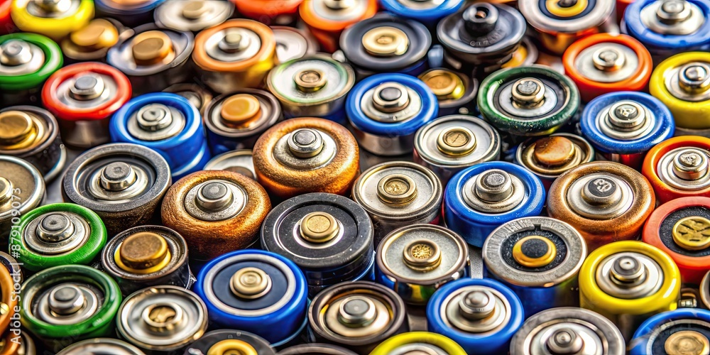 Close up of used batteries of different brands for recycling and waste management, Sibiu, Romania, December 01, 2021 Close up of used batteries of different brands for recycling and waste management, Sibiu, Romania, December 01, 2021