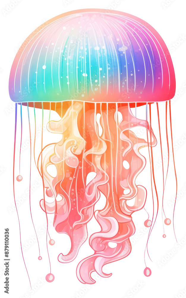 Fototapeta premium PNG Jellyfish invertebrate transparent underwater.