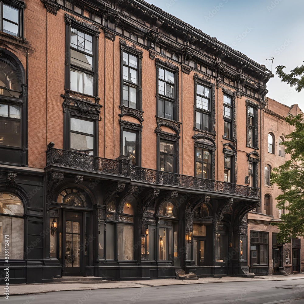 Fototapeta premium Urban Excursion Through Historic District with Unique Architecture 