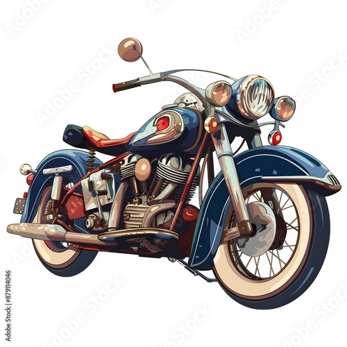 retro vintage bike isolated on transparent background.generative ai