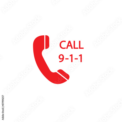 911 emergency call service icon. Vector illustration	
