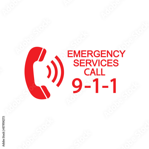 911 emergency call service icon. Vector illustration	
