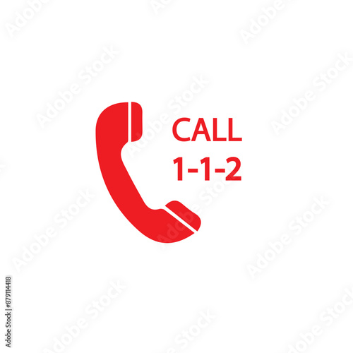 112 emergency call service icon. Vector illustration	
