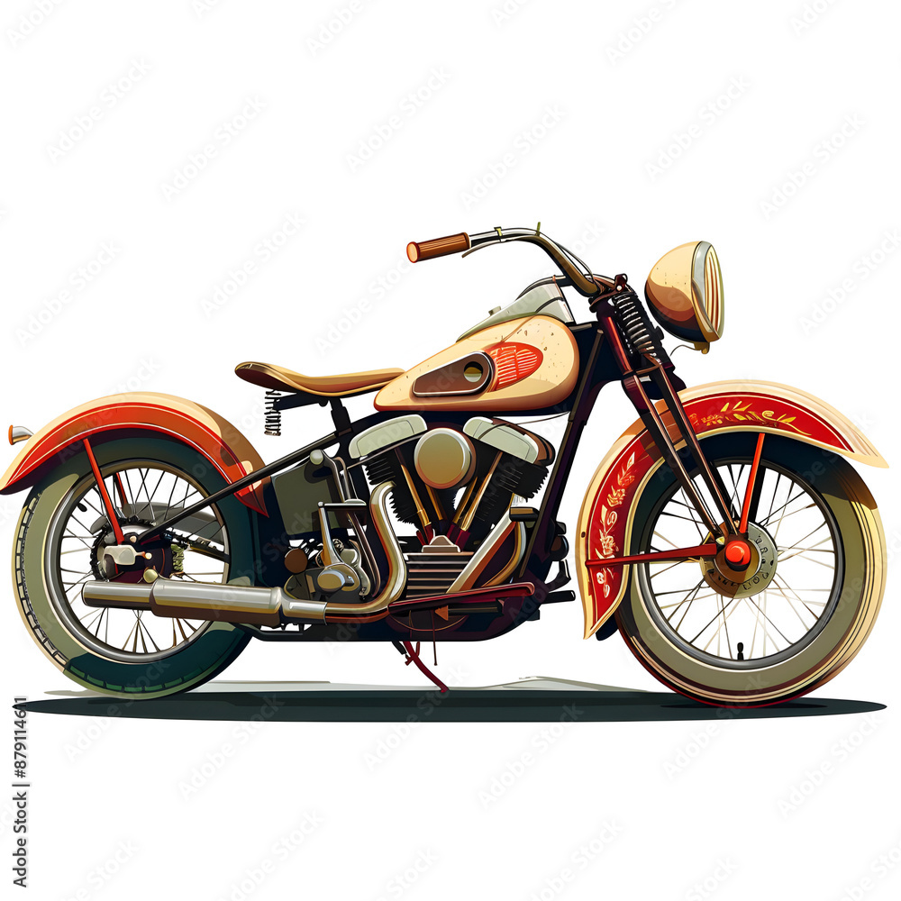 Fototapeta premium red bicycle isolated on white background.generative ai