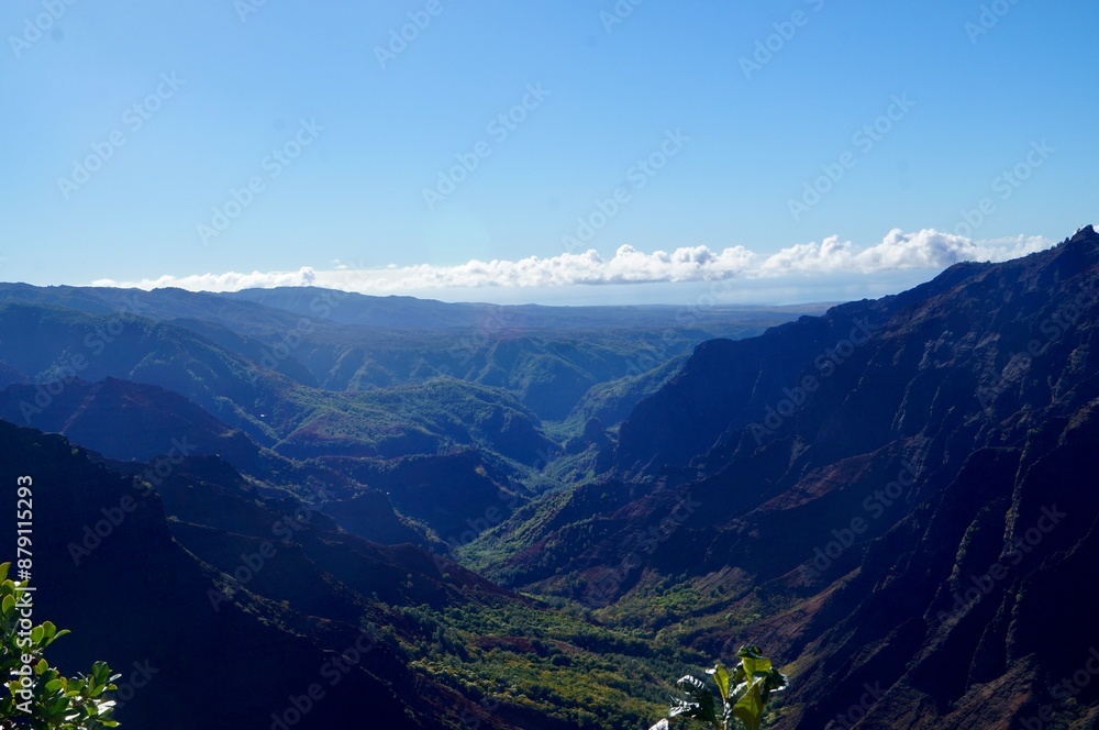 landscape with clouds Waimea Canyon landscape with clouds Waimea Canyon