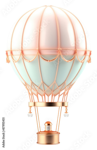 Wallpaper Mural PNG 3d render of hot air balloon aircraft vehicle transportation. Torontodigital.ca