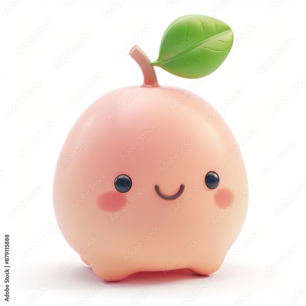 Fototapeta premium cute fig emoji on white background