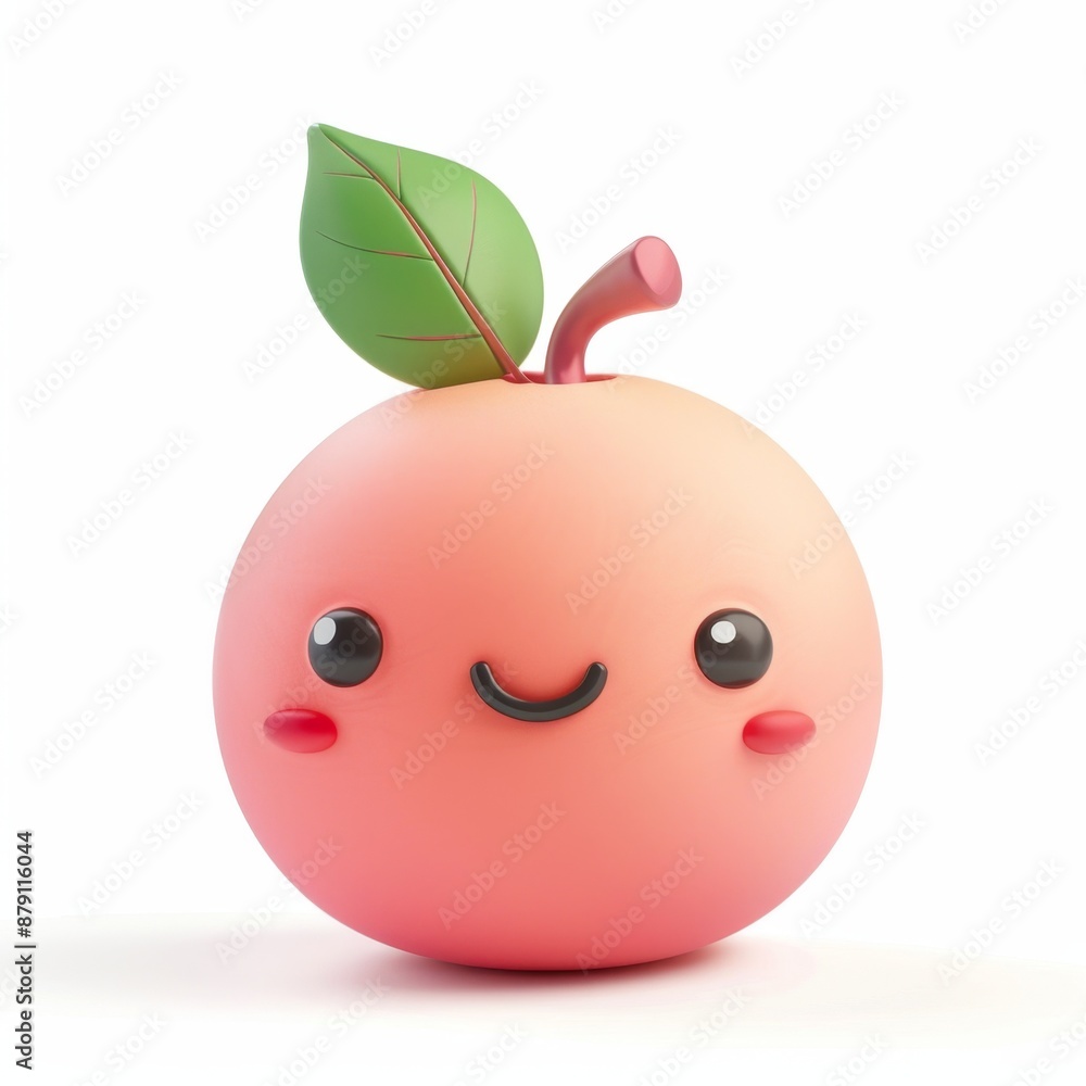 Fototapeta premium pink guava emoji on white background