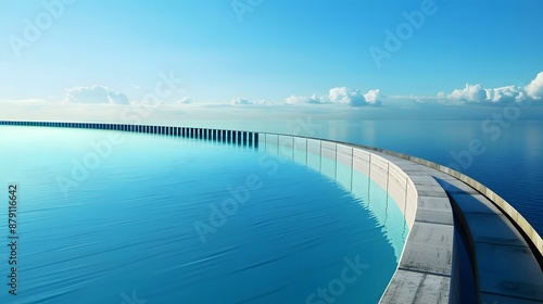 Tranquil River Dam: Serene Water Reservoir with Clear Blue Waters