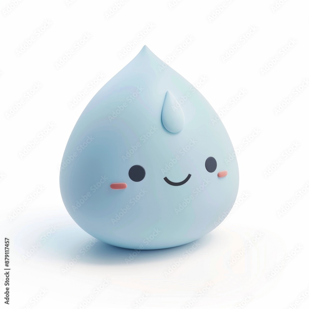 cute raindrop emoji on white background cute raindrop emoji on white background