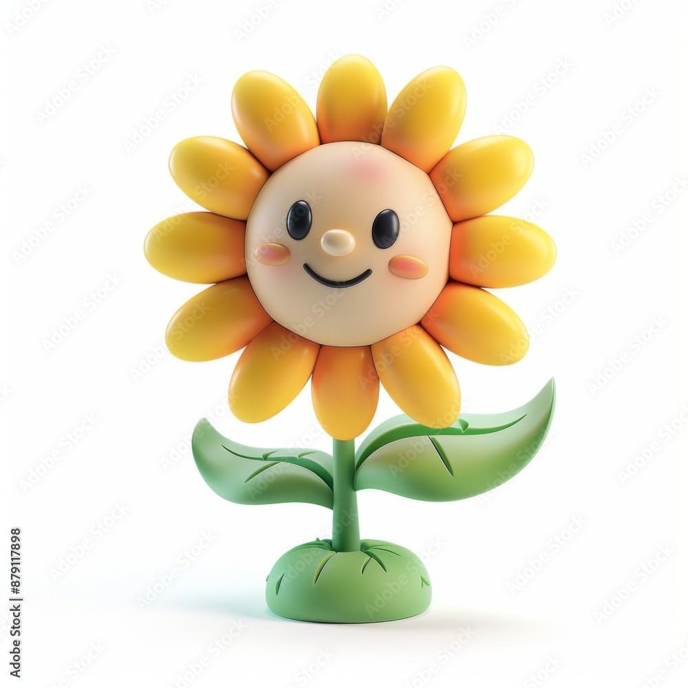cute sunflower emoji on white background cute sunflower emoji on white background