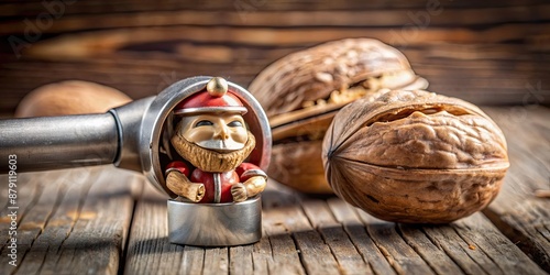 Close up of a metal nutcracker cracking a walnut shell, walnut, nuts, nutcracker, metal, close up, cracked, shell, food, kitchen