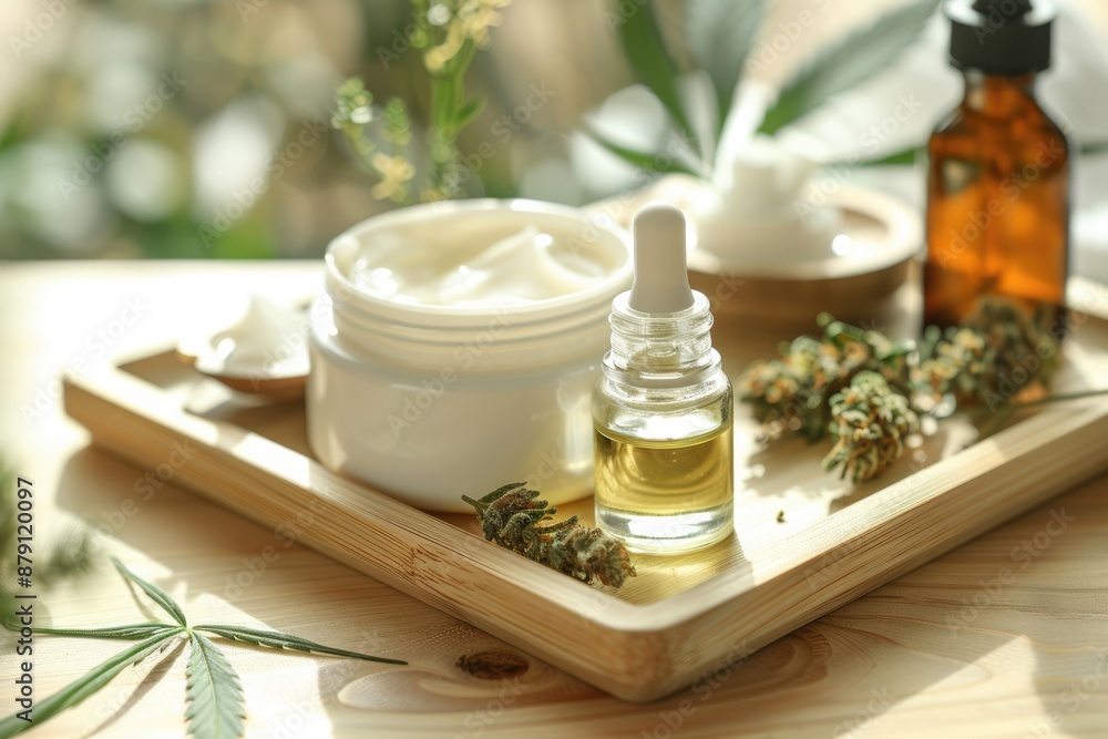Photo of cannabis extract in spas, Generative AI Photo of cannabis extract in spas, Generative AI