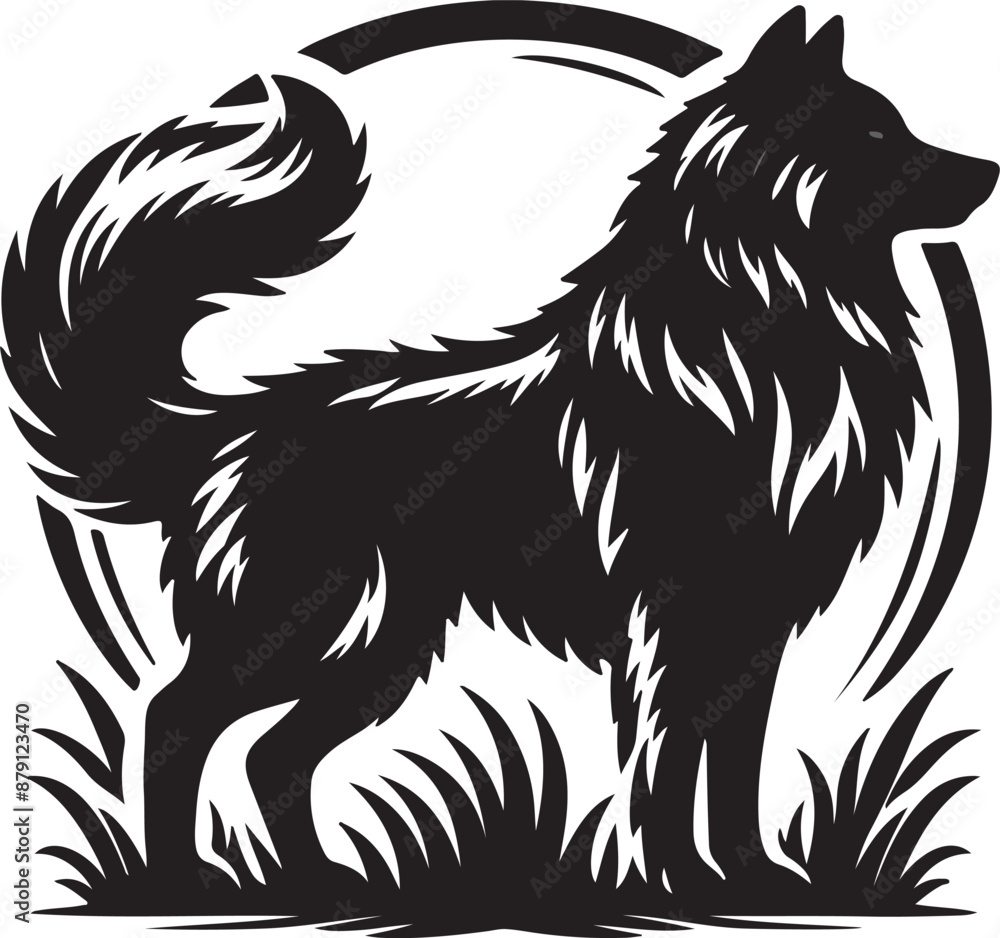 Obraz premium Wolf silhouette vector illustration