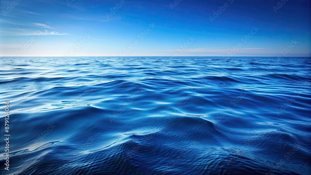 Obraz premium Blue rippled ocean surface with no background, ocean, water, blue, rippled, surface, waves, nature, marine, peaceful