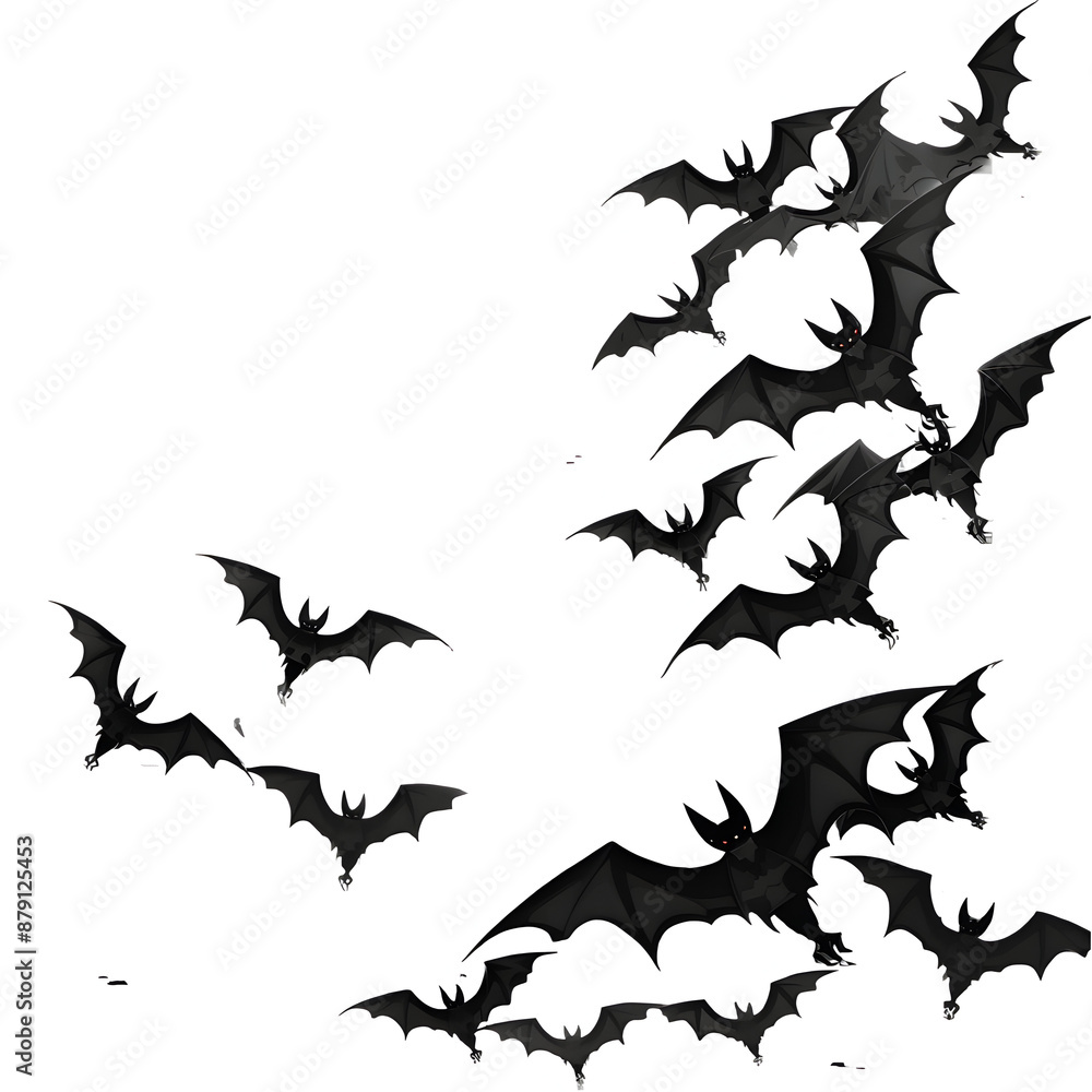 Obraz premium halloween bat silhouette set isolated on white background.generative ai