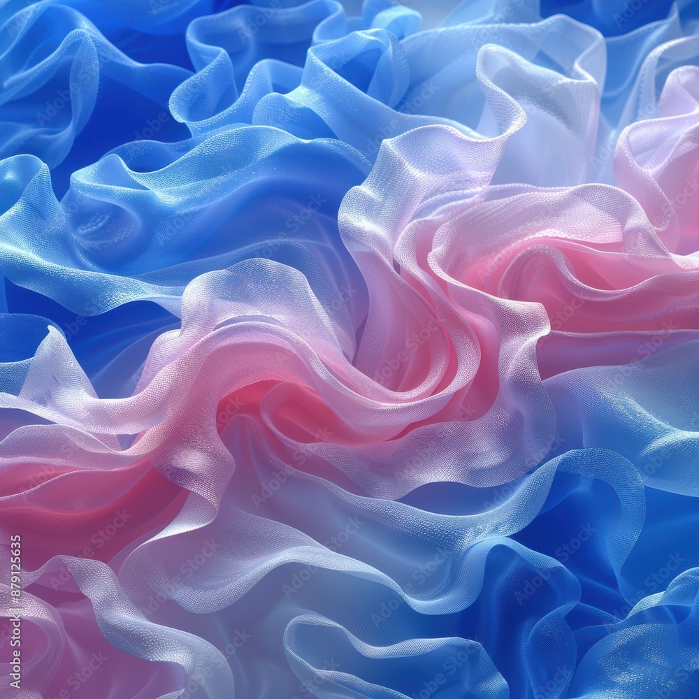 Obraz premium An abstract composition of blue and pink swirling forms