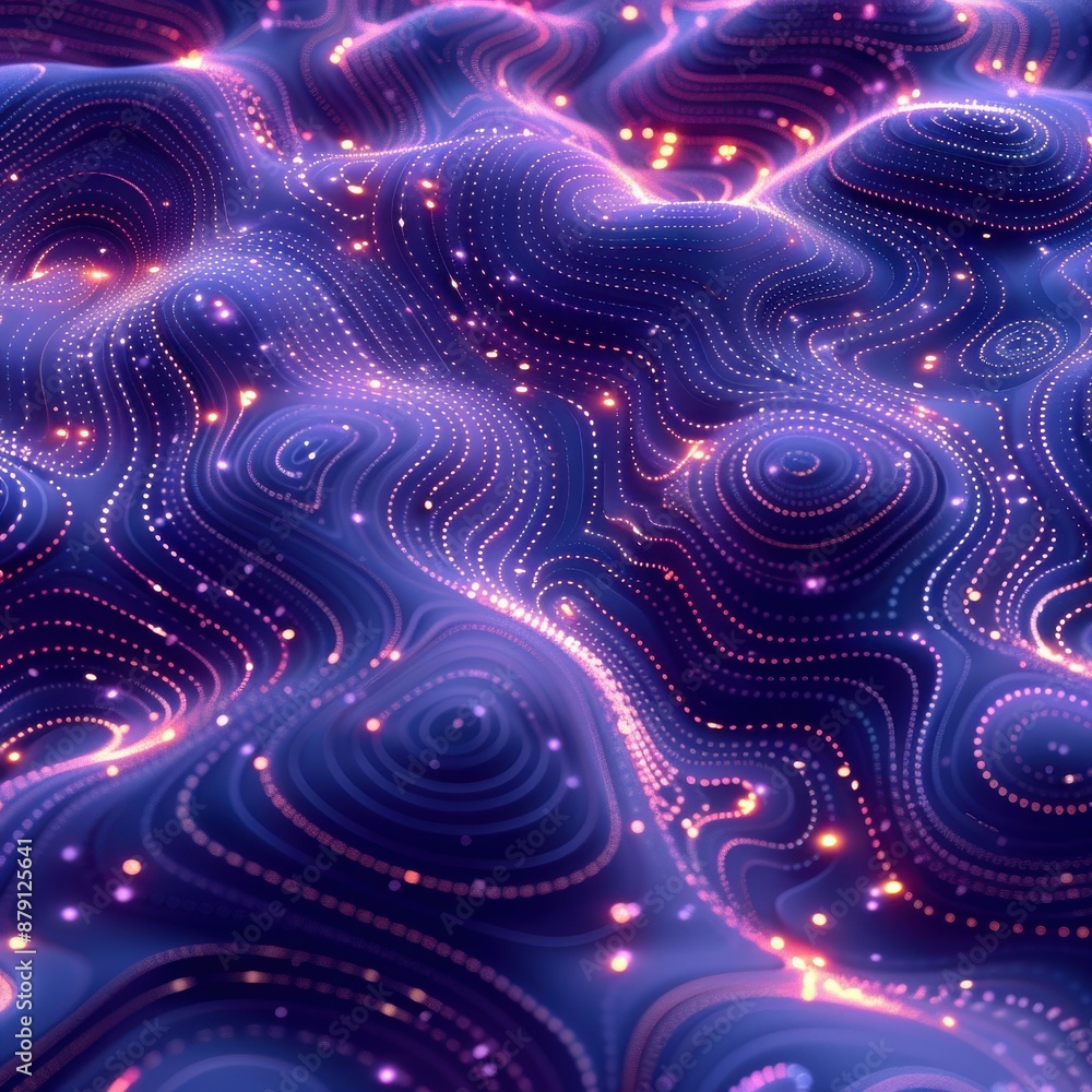 A captivating pattern of purple and blue light waves A captivating pattern of purple and blue light waves