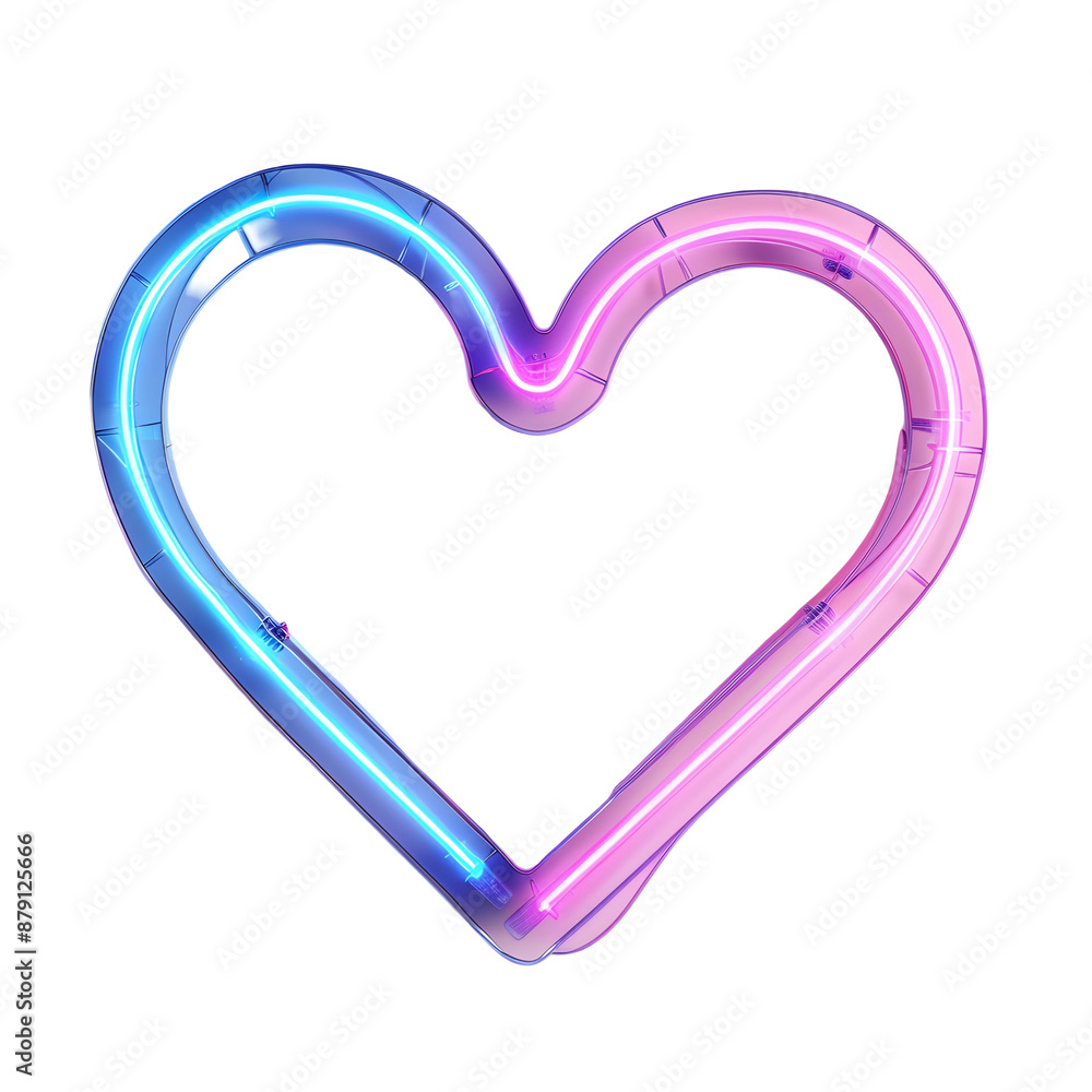 neo light pink heart on white background.generative ai neo light pink heart on white background.generative ai