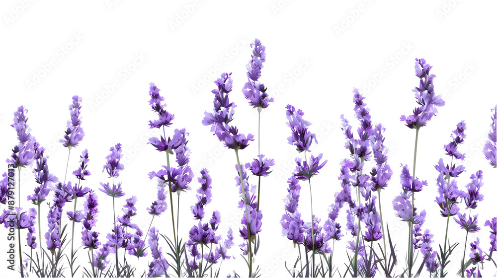 Naklejka premium purple flowers lavender isolated on white background.generative ai