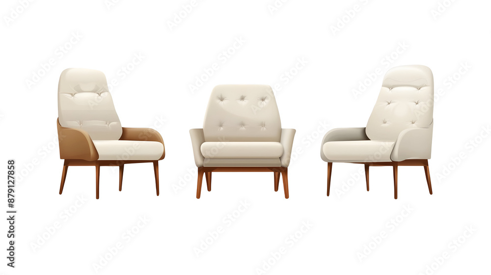 Obraz premium modern sofa furniture for interior design sofa and pillow transparent white background,generative ai