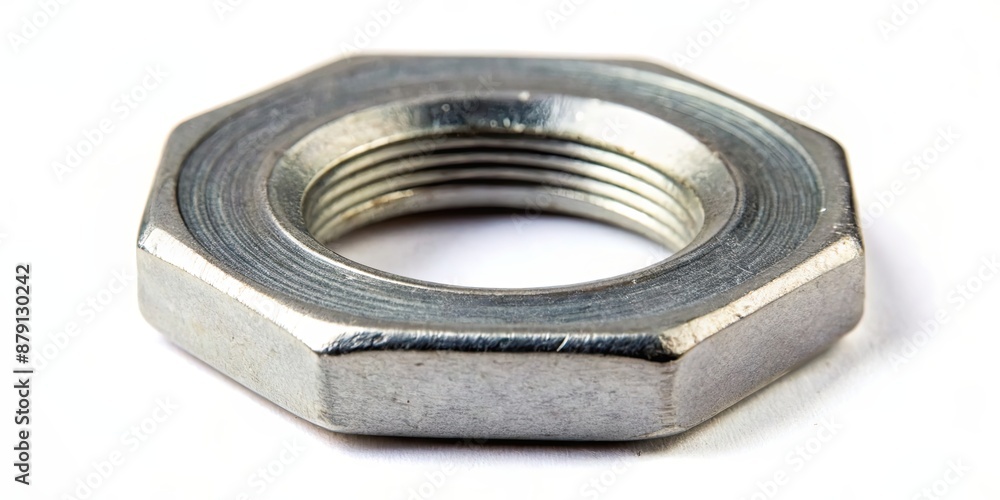 Close up of hexagonal washer with internal threads used in specialized applications , hexagonal Close up of hexagonal washer with internal threads used in specialized applications , hexagonal