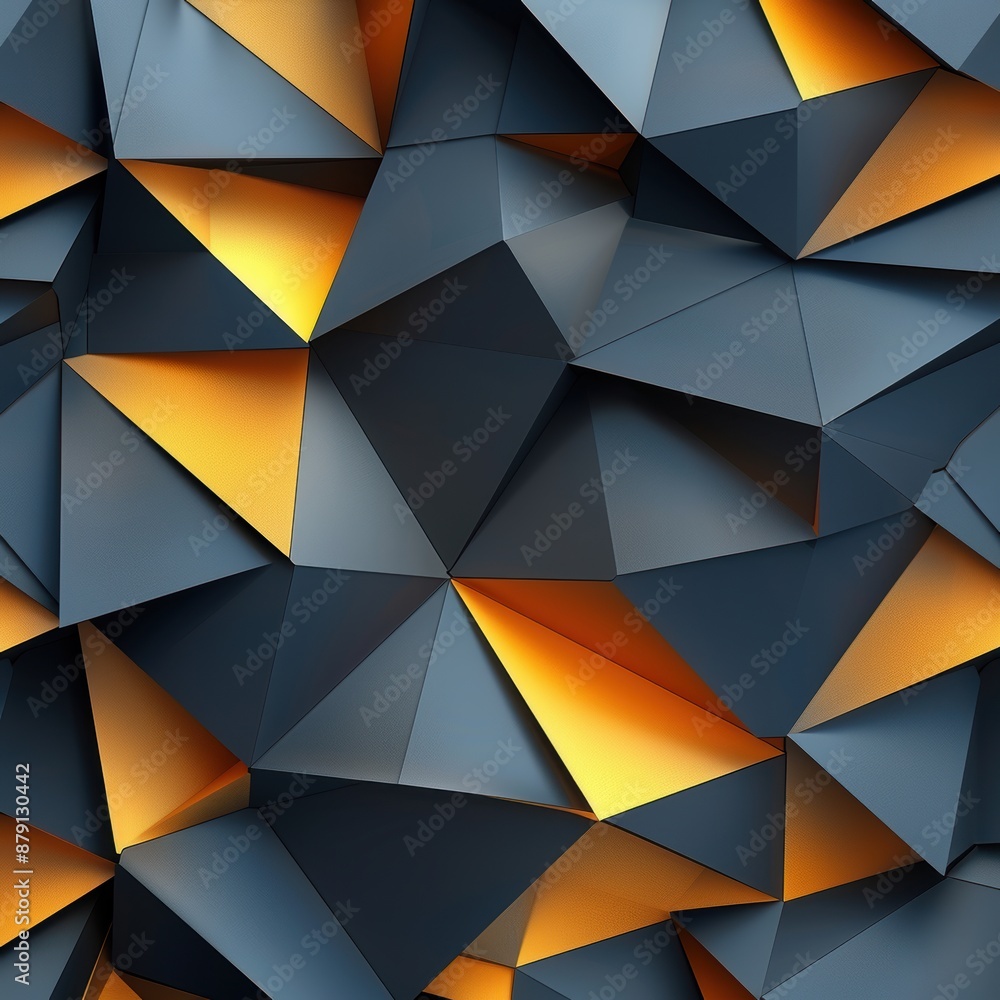 Abstract Gold And Blue Geometric Shapes