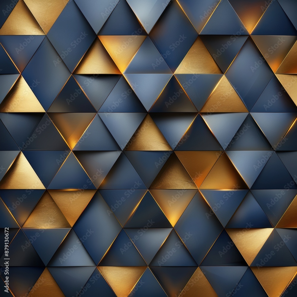 Geometric Pattern in Gold and Blue Geometric Pattern in Gold and Blue