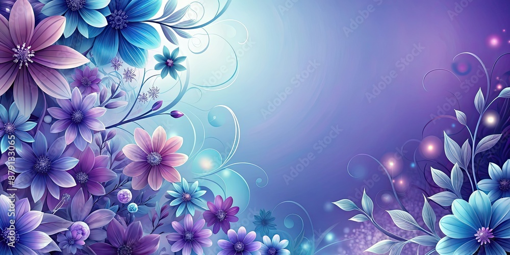 Abstract floral design in shades of blue and purple, abstract, flowers, blue, purple, artistic, vibrant, colors, design Abstract floral design in shades of blue and purple, abstract, flowers, blue, purple, artistic, vibrant, colors, design