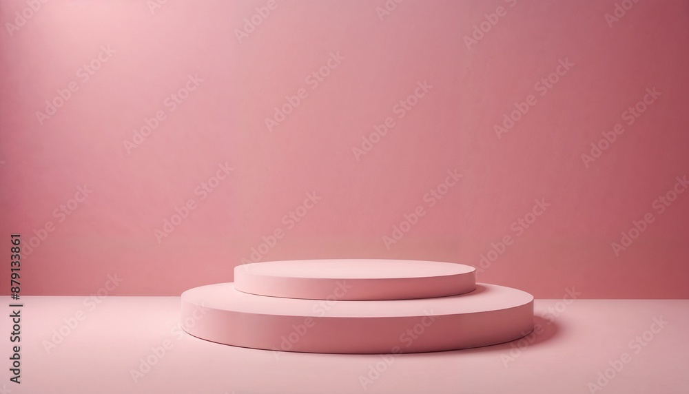 Abstract Pink and White Podium pedestal background. Best for product photography. Abstract Pink and White Podium pedestal background. Best for product photography.